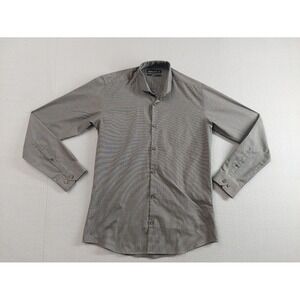 Cedar Wood State Men‎ Dress Shirt 15 Gray Long Sleeve Slim Fit Collared Formal